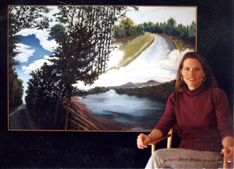 Daryl D. Johnson in her studio in Candia, NH